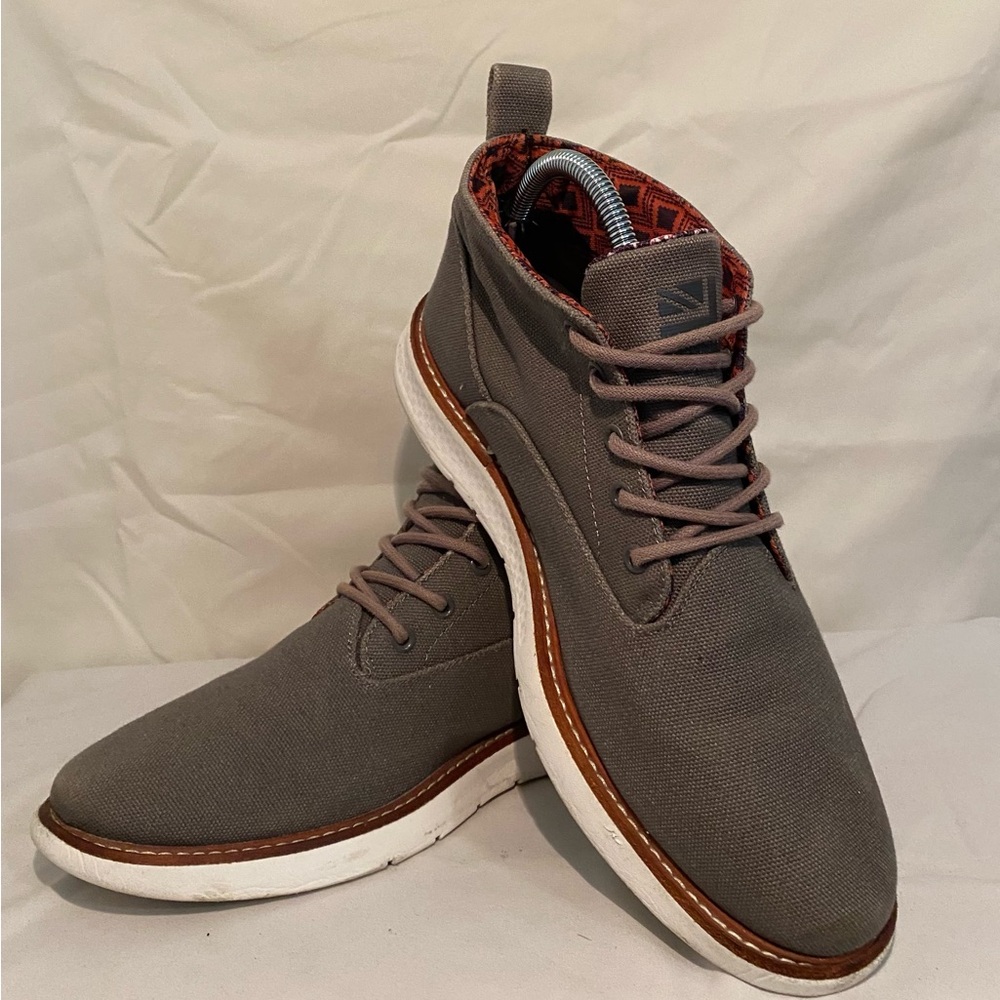 Ben Sherman Men’s Gray Fabric Lace Up‎ Round Toe Comfort Ankle Boot Size 9
